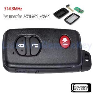 Chìa Khóa Điều Khiển Từ Xa Thông Minh 3 Nút 314.3MHz Dành Cho Toyota RAV4 2010-2012 Land Cruiser 2008-2014 Với Bảng Mạch HYQ14AEM Chất Liệu ABS + Kim Loại