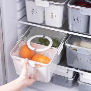 [SG] Stackable Multipurpose Refrigerator Storage Box with Handle and 2/3/4 Compartment