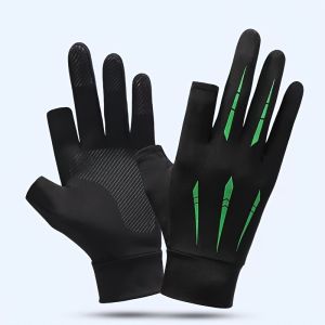 Thin UV Protection Ice Silk Bike Gloves Lightweight Breathable Fingerless Gloves for Fishing Cycling