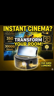 [SG Stock] Mini LED Portable Projector | Wired Screen Mirroring for iOS & An