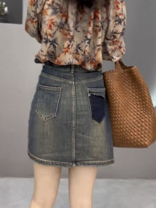 สูง เอว ทรงเอ Mini กระโปรง ผู้หญิง พลัสไซส์ ยีนส์ กระโปรง บาง ฤดูร้อน กระโปรงสั้น กระโปรงรัดรูป สไตล์เกาหลี เดินทางสีบริสุทธิ์