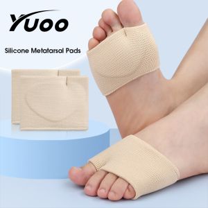 YUOO 1Pair Silicone Gel Half Insoles for Metatarsal Forefoot Pain Relief Shoe Pads Ball of Foot Cushions For Hallux Valgus Corrector Socks