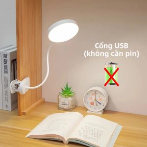 Đèn Bàn LED Sạc USB Điều Khiển Cảm Ứng 3 Chế Độ Điều Chỉnh Độ Sáng Bảo Vệ Mắt Có Kẹp Để Đọc Sách Trên Giường Đèn Ngủ