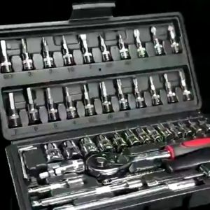 Set Kunci Sok Kunci Shock 46 pcs Lengkap Socket Tool Mobil Motor Lengkap Socket Tool Kit set Pas Ring Motor Mobil