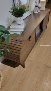 (FREE Installation+Shipping) KBS Nyerere 6FT 3-Doors TV Cabinet / Solid Wood / 2 Slide Doors + 1 Soft Close Doors / Elegant  / Mid-century Modern / L180 x W40 H50 cm