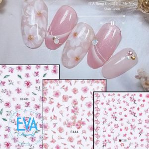 Miếng Dán Móng Tay 3D Chống Nước Chủ Đề Hoa Flower Collection Hoạ Tiết Hoa Anh Đào Cherry Blossom DD743 / DD744 / DD601