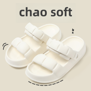 Womens Thick Heel Sandals Summer New Fashion Outdoor Wear Diamond Beach Anti-slip Two-wear Platform Slippers Roman Style