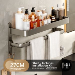 No-Drilling Bathroom Towel Rack