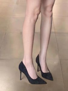 Womens High Heels Soft Leather Thin Heel Professional Interview Shoes Black Work Shoes Casual Roman Style Slip-On Daily Wear