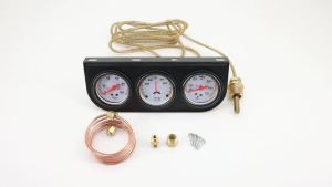 RYSJM | 52MM Water Temp Gauge Triple Gauge 3 In 1 Oil Pressure Gauge Voltmeter with Water Temp Sensor 21mm Voltage for Racing Car