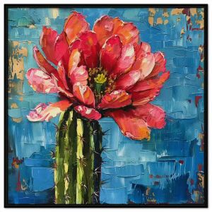 Tranh phong thủy hoa sương rồng tranh treo tường tranh dán tường tranh sơn dầu in canvas. CGI - 532