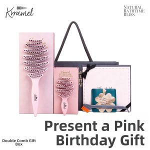 KRRAMEL | Gift Boar Bristle Comb Pink