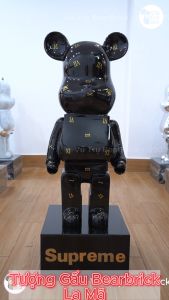 Mô Hình Tượng Gấu Bearbrick Decor Trang Trí Nhà Cửa Showroom - Màu Đen La Mã Nghệ Thuật - Size 80 cm