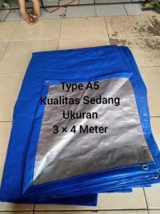 terpal plastik type A5 ukuran 3 × 4 meter
