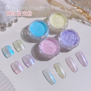 Nude Highlight Powder Blue Light Purple Mist Yellow Cheek Color Fine Sparkle Wearable Nail Crystal Stone Sparkle Beauty Tool