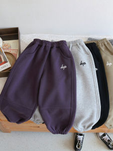 Childrens Sport Pants Spring Autumn Style Boys Girls Simple Fashionable Middle Large Children Letter Sweatpants Trendy