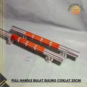 Gagang Pintu Pelangi Metalik dengan Motif Bulat untuk Suling Coklat 33cm - Aksesori Keamanan