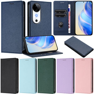 Luxury Flip Case For Vivo Y56 5G Y35 4G Y22 Y22S Y16 Y02S Y78 Plus Y27 5G Y28 4G Y03 Y18 Y28s V40 Lite 5G Y28s Litchi Book Wallet Card Soft Leather Magnetic Skin Cover