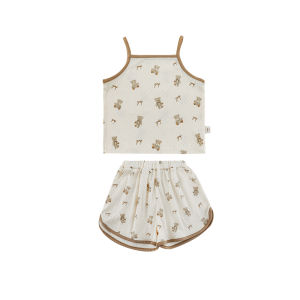 YouYao Kids Home Clothes Set Summer Casual Loose Comfortable Cool Short Pants Trendy Cotton Blend Fabric Animal Pattern