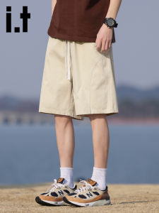izzue | Cotton American Style Patchwork Drawstring Loose Shorts