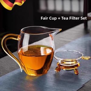 High-Quality Heat-Resistant Glass Gong Dao Bei Set Filter-in-One Teaware
