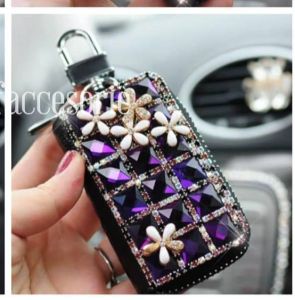 Dompet kunci mobil/motor square flower | dompet STNK