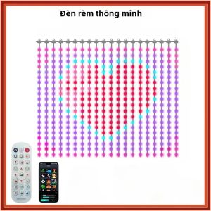 Dây Đèn Rèm Thông Minh Tự Làm Hoạt Động Theo Nhạc Họa Tiết Động Điều Khiển Từ Xa Trang Trí Phòng Ngủ Tiệc Giáng Sinh Đèn LED