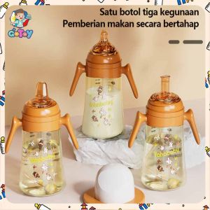 YAHABABY 300ml Silikon Botol Bayi Susu Dengan Antibakteri Dot Bayi Botol Dengan Handle Lucu Botol Susu