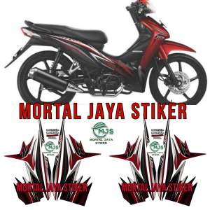 STIKER STRIPING LIS LES BODY HONDA REVO ABSOLUTE 110 R 2011 2012 HITAM MERAH