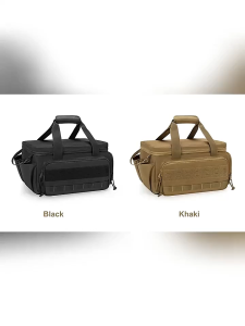 Black Tool Bag with Anti-friction Bottom Tactical Hand Tool Storage Bag Multi-purpose Work Tote for Repairman Handyman Carpenter
