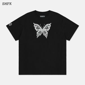SMFK | Butterfly Print Classic Loose Cotton T-shirt