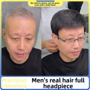 KEQIAO | Natural Real Hair Full Wig Cover Bald Breathable
