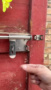 Thickened Solid 304 stainless steel door left and right heavy-duty latchhousehold padlock door Security bolt Tahan lama