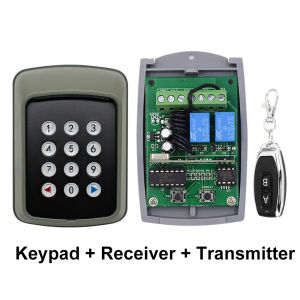 Universal 2 Channels Garage Door Receiver 433MHz Access Control Password Wireless Keypad Transmitter Garage Gate Door Opener