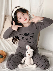 Girls Thermal Underwear Set Pure Cotton Long Sleeve round Neck Home Wear Suitable for Outdoor Wear Warm And Comfortable for Autumn And Winter