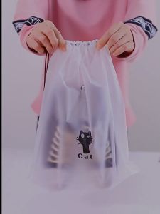 Drawstring Transparent Organizer Storage Bag Travel Cosmetic Bundle Pocket Bag Plastic Shoes Bag Wedding Gift Drawstring Storage Bag