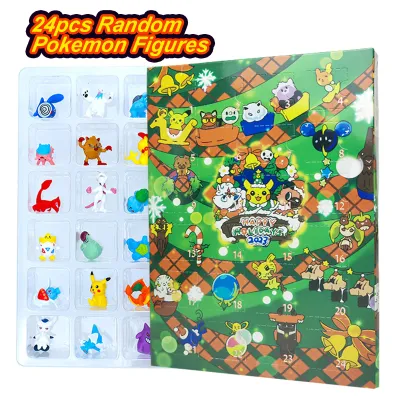 Pokemon Figure Christmas Advent Calendar Gift Box mini Pikachu Character Doll Bulbasaur Children Christmas Toy Gifts