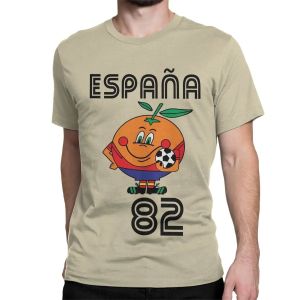 Naranjito T-shirt Mens High Quality Round Neck Spain 82 Spanish Mascot 1982 Football T-shirt Top