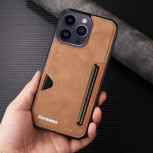 Retro Card Holder Phone Case for iPhone 17 16 15 14 13 12 11 Pro Max 16E Mini XS XR SE 7 8 Plus Busines Wallet PU Leather Cover