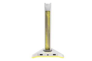 H74 RGB Headphone Stand with USB Hub Gaming Headset Holder Anti-Slip Base RGB LED Light Desktop Hanger for PC Gamers