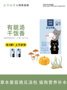 Axing Pure Vegetarian Herbal Pumpkin Mushroom Soup Pack Pet Nutritional Hydration Wet Food Universal for Cats And Dogs 50ml