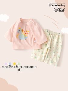 HUANMILE | Summer Cotton Short Sleeve and 7/8 Pants Set for Babies
