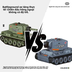 Xe Tăng Điều Khiển Từ Xa Mô Phỏng Tỷ Lệ 1/64 Đồ Chơi Chiến Đấu Bánh Xích Hồng Ngoại 2.4G Quà Tặng Trẻ Em Xe Tăng RC Kim Loại Sử Dụng Pin AAA