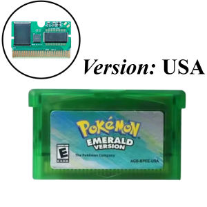Bandai | USA Pokémon 32 Bit Video GBA Game Card Bundle English Version Ruby Sapphire Emerald FireRed LeafGreen Gameboy Advance Cartridge