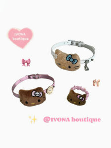 Original IVONA KT Chocker Cute Y2K Millennium Leather Spicy Girl Subculture Niche Necklace Fashionable Jewelry Accessory