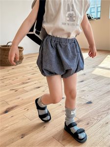 Korean Style Baby Girls Floral Print Shorts Summer Cotton Denim Pants Loose Fit Childrens Clothing Six Month to Eight Year Old