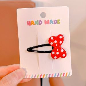 Mới Red Polka Dot Butterfly Knot Hair Ties High End Children Hair Accessories Female Child Bun Headwear Forehead Bangs Hair Grips