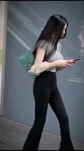 celana cutbray list jahit highwaist scuba flare fashion korea