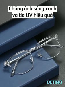 Kính mắt nam nữ trong suốt gọng kính cận thời trang chống ánh sáng xanh và tia UV 0 độ Hàn Quốc cao cấp DETINO K14