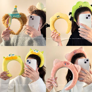 Fall and Winter Cute Fluffy Hair Band Face Wash Mask Hair Band High Skull Top Little Bear Cartoon Headband 2024 New Hair Accessories